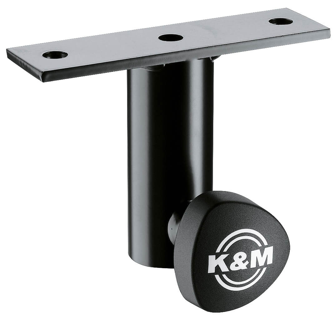 Konig & Meyer Screw-on adapter 24281 in black color, designed for secure attachment to various equipment.