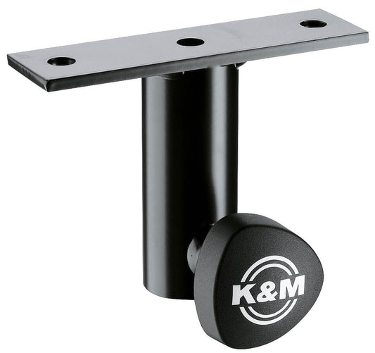 Konig & Meyer Screw-on adapter 24281 in black color, designed for secure attachment to various equipment.