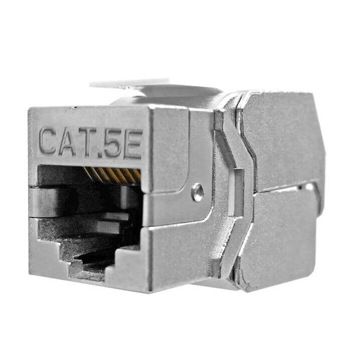 Linkbasic Cat5e Shielded Keystone Jack designed for enhanced performance, featuring a sleek design suitable for networking applications.