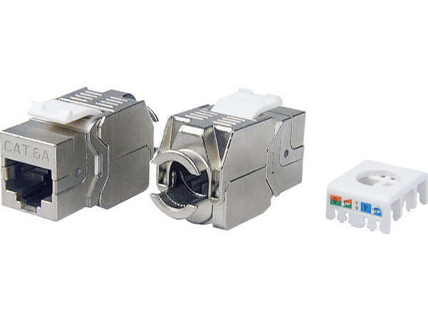 Linkbasic Cat5e Shielded Keystone Jack designed for enhanced performance, showcasing its features and design.