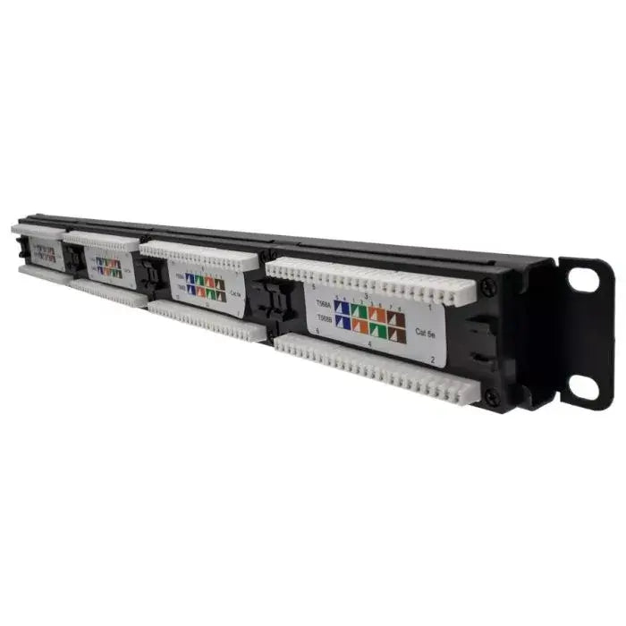 Linkbasic 24-Port Cat5e Rack Mount Patch Panel displayed on a white background.