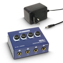 LD Systems 4-channel headphone amplifier showcasing its design and features.