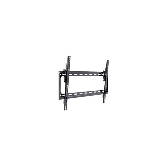 Loctek PSW698MT00 Tilt TV Wall Mount suitable for 32 to 65 inch TVs, featuring a 0-10° tilt, magnetic bubble level, and safety lock, in black color.