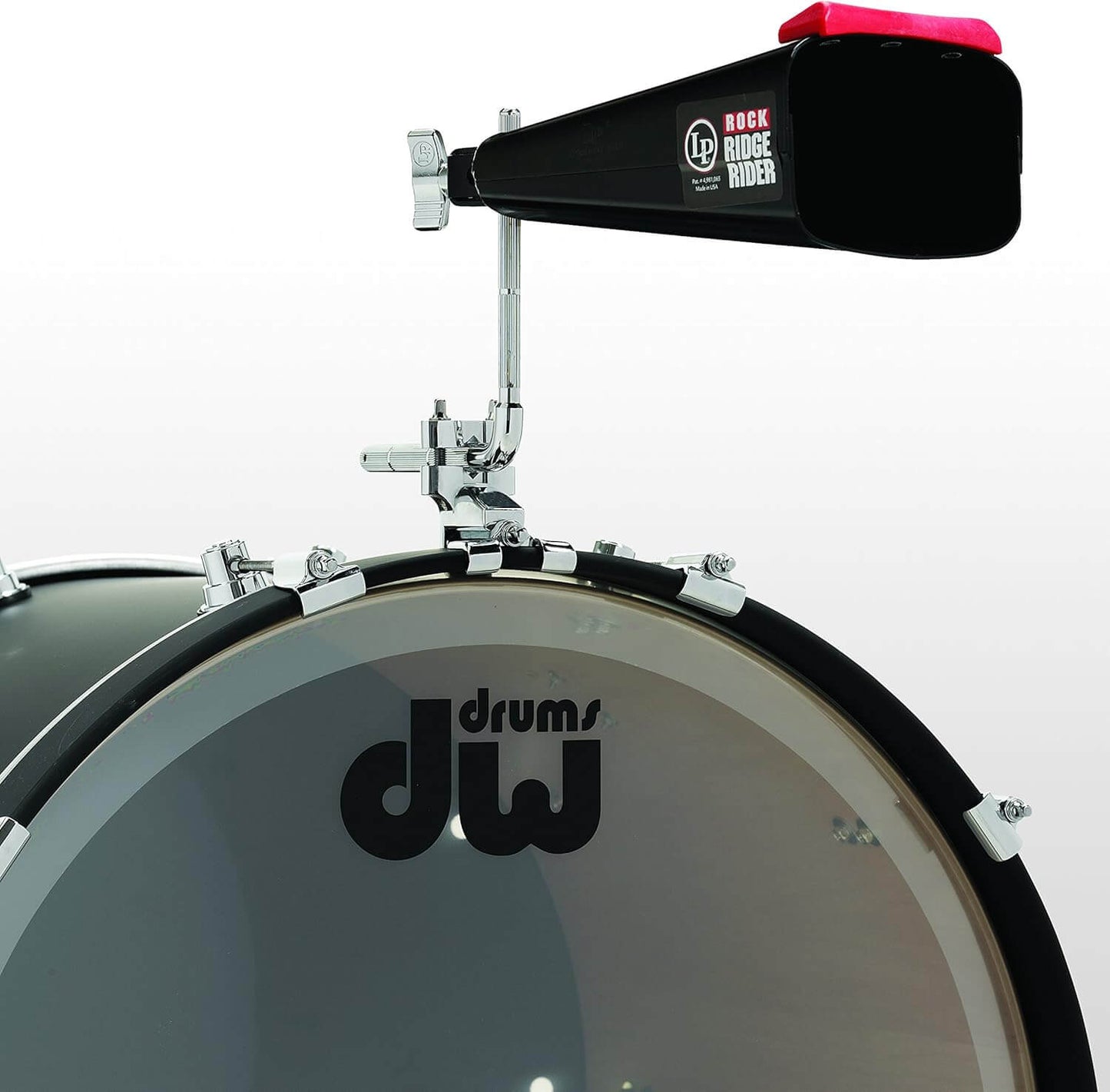 Black LP Rock Ridge Rider Cowbell, 8.5 inches, designed for musicians and percussion enthusiasts.