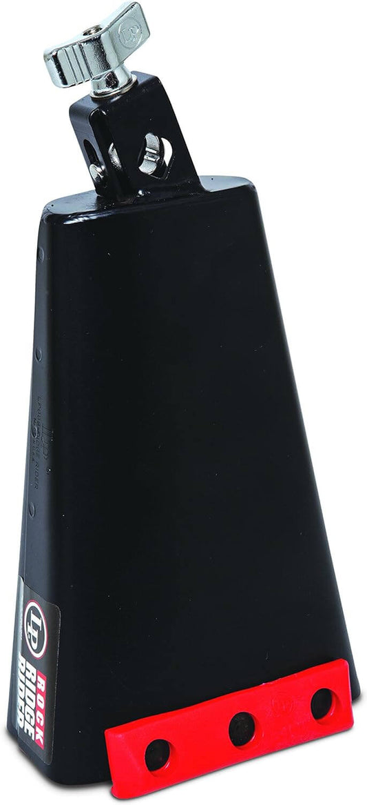 Black LP Rock Ridge Rider Cowbell, 8.5 inches, designed for musicians and percussion enthusiasts.
