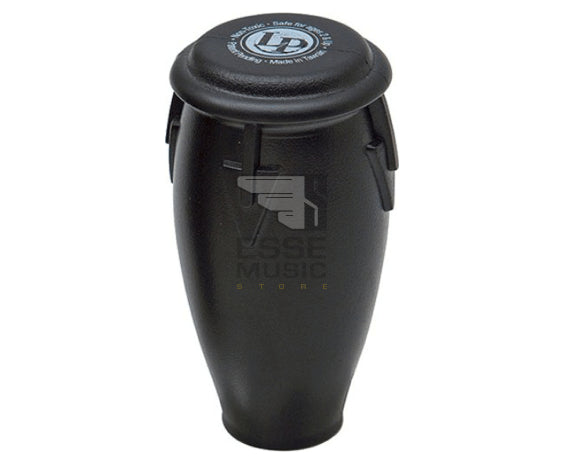 LP Conga Shaker in black color, a percussion instrument used for creating rhythmic sounds.