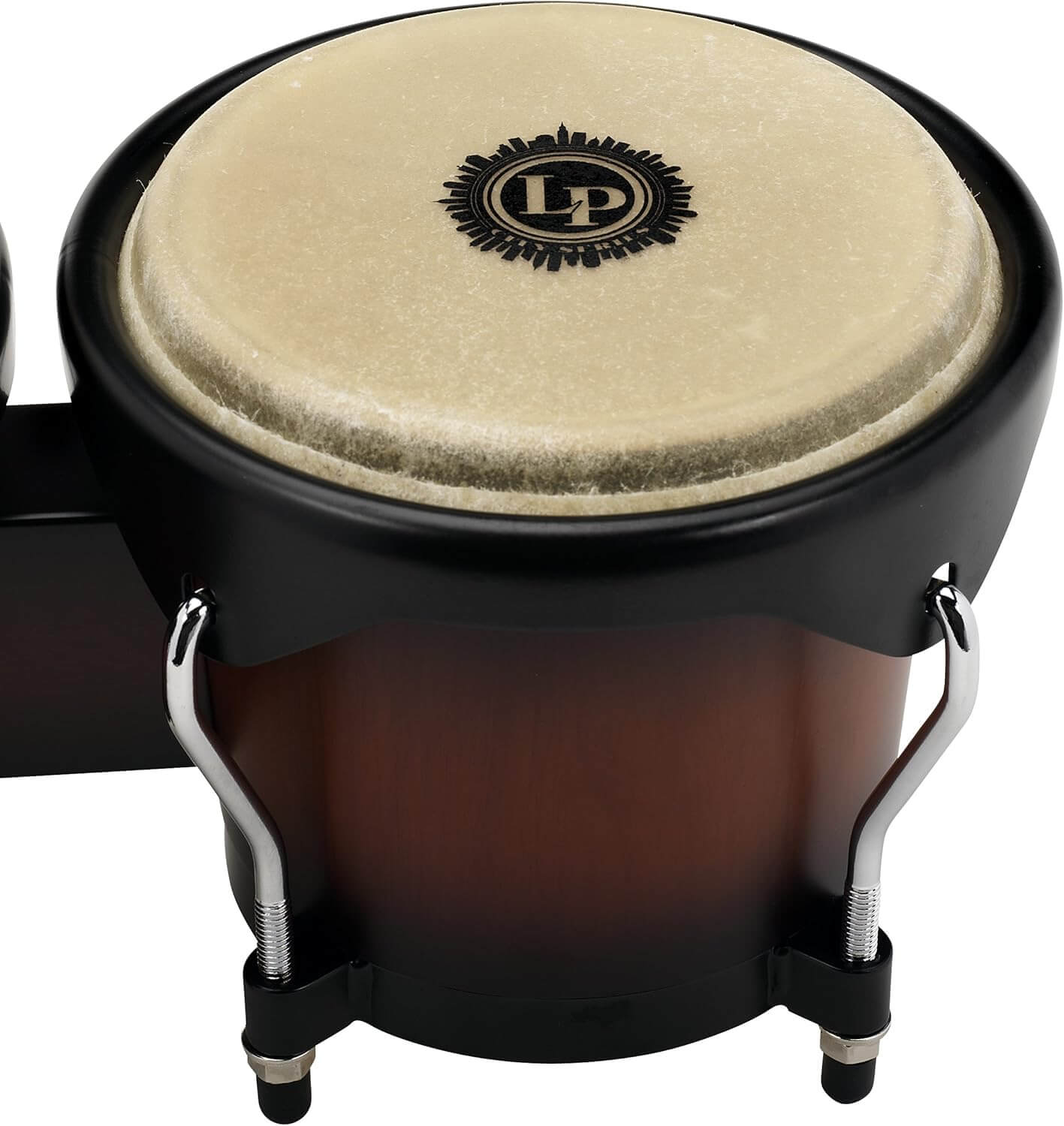 LP City Bongos made of Siam Oak, showcasing their rich wood grain and design suitable for percussion enthusiasts.