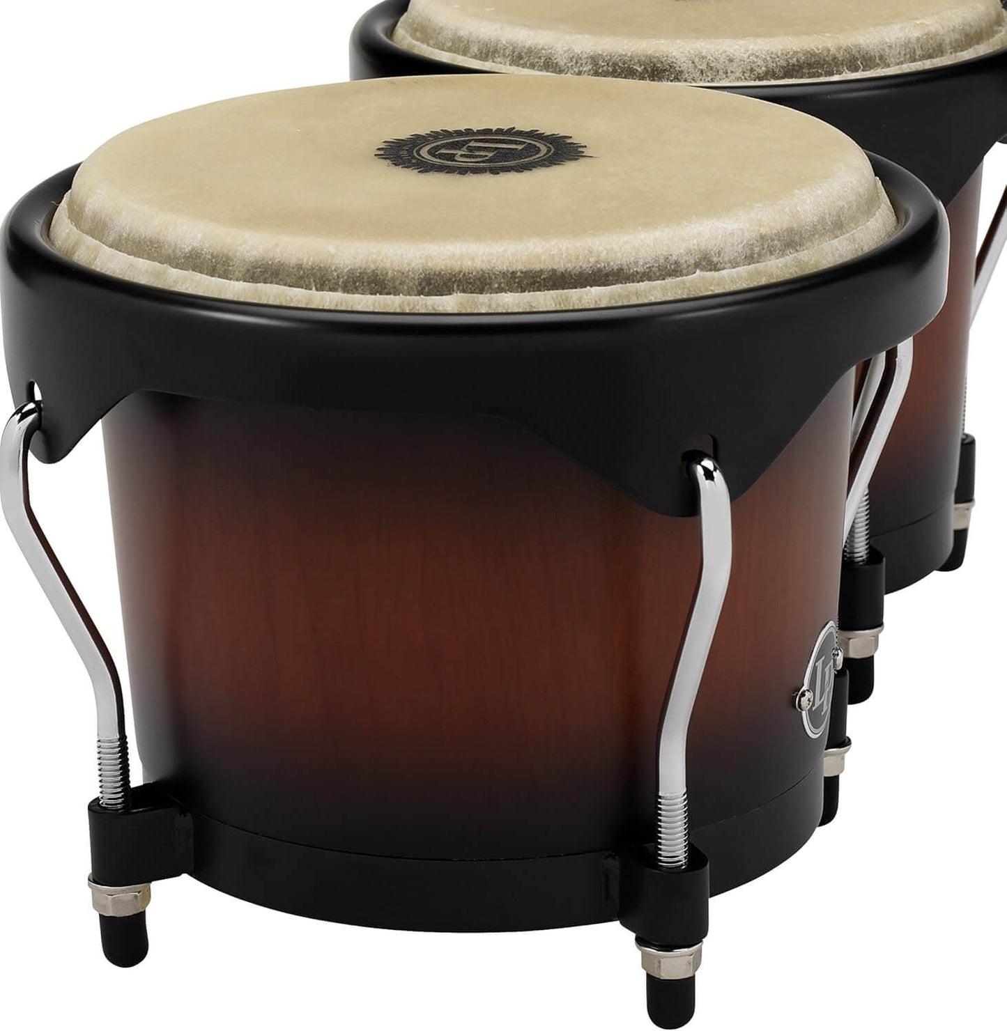 LP City Bongos made of Siam Oak, showcasing the craftsmanship and design of the musical instrument.