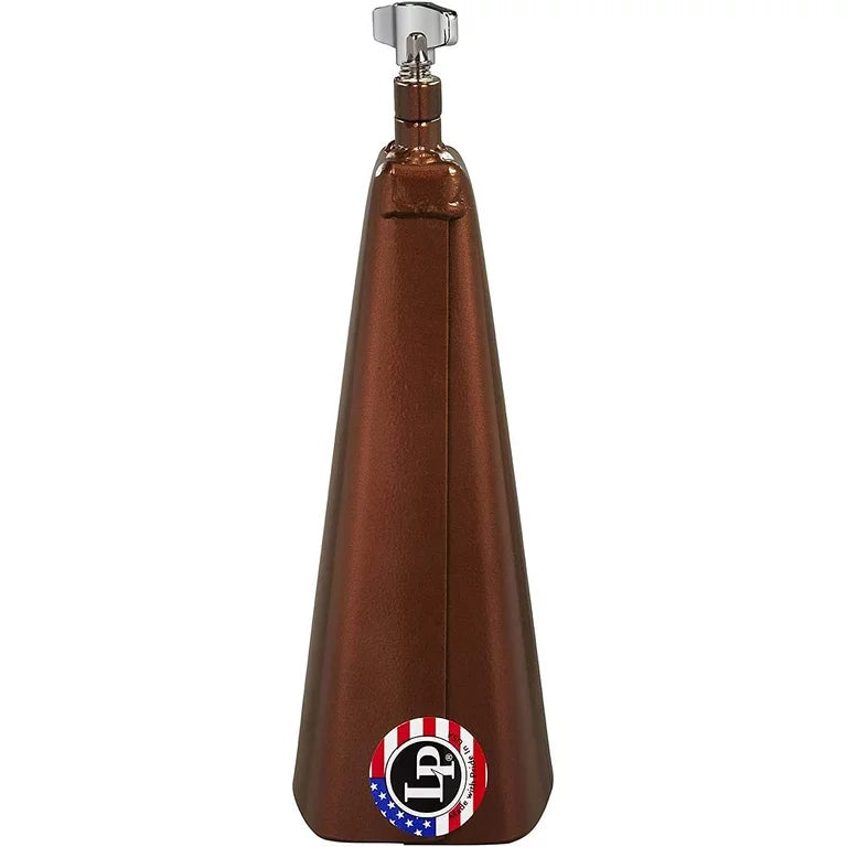 Side view of the LP Raul Pineda Bronze Cowbell 8.5" with Vise Mount