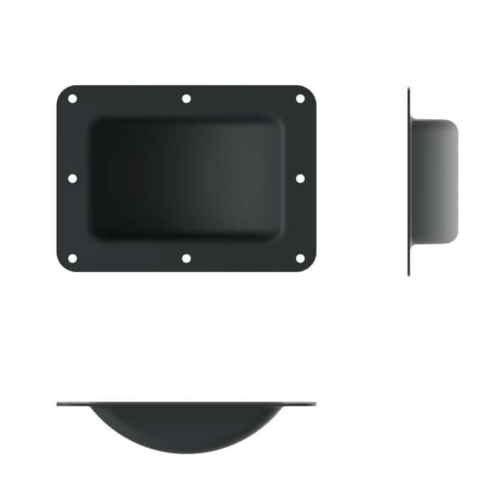 Penn Elcom W0962K Recessed Castor Dish in Black color