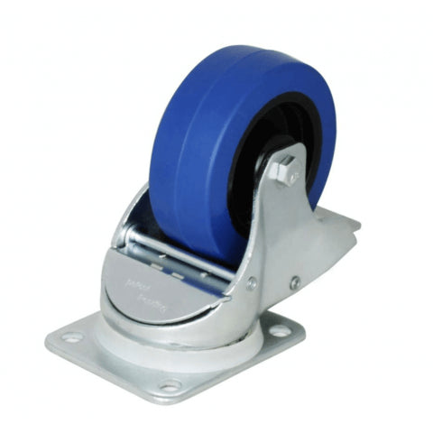 Stage Plus Heavy Duty Braked Swivel Castor with a 100mm Blue Wheel