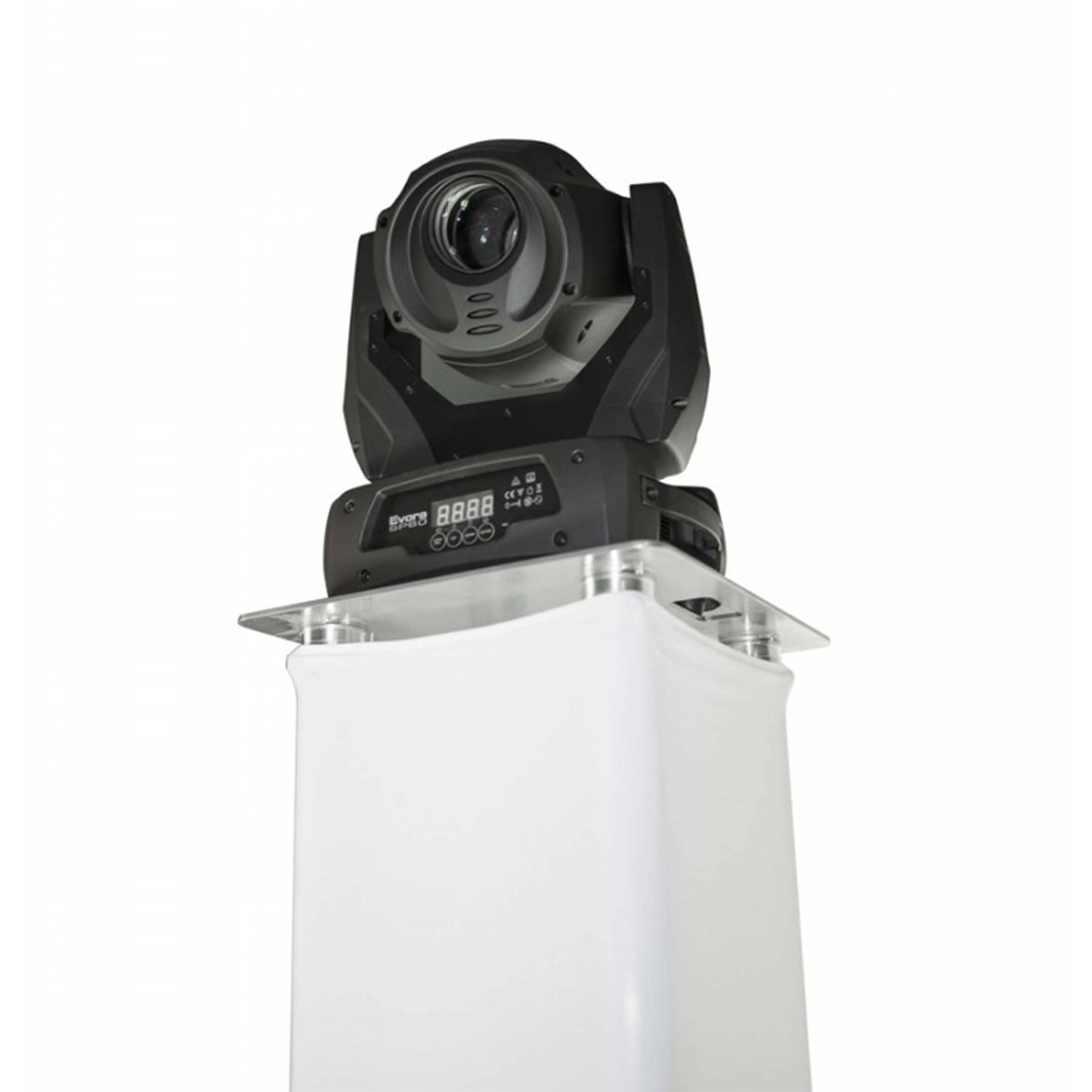 ALUSTAGE 1.5M Moving Head Lighting Tower showcasing its durable aluminium structure and flame retardant cover.
