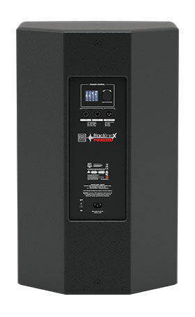 Martin Audio BLACKLINE XP12 - 12 inch compact self-powered two-way speaker, showcasing its sleek black design.