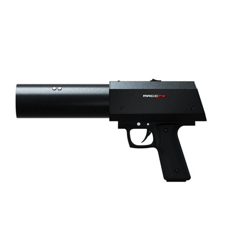 MAGICFX® CONFETTIPISTOL MFX0310, an electric confetti shooter designed for events and celebrations, displayed in an image.
