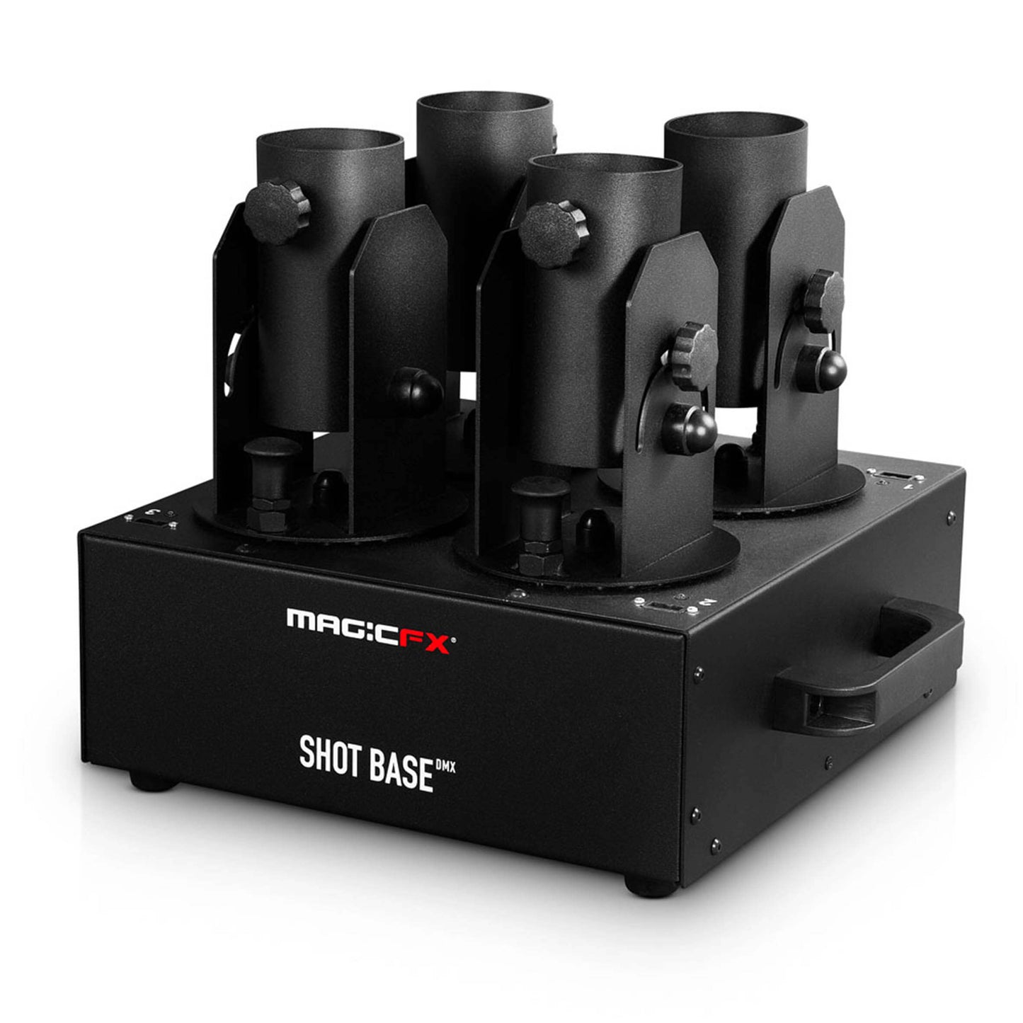 MAGICFX® Shot Base DMX system for launching confetti and streamers, showcasing its professional design and functionality.
