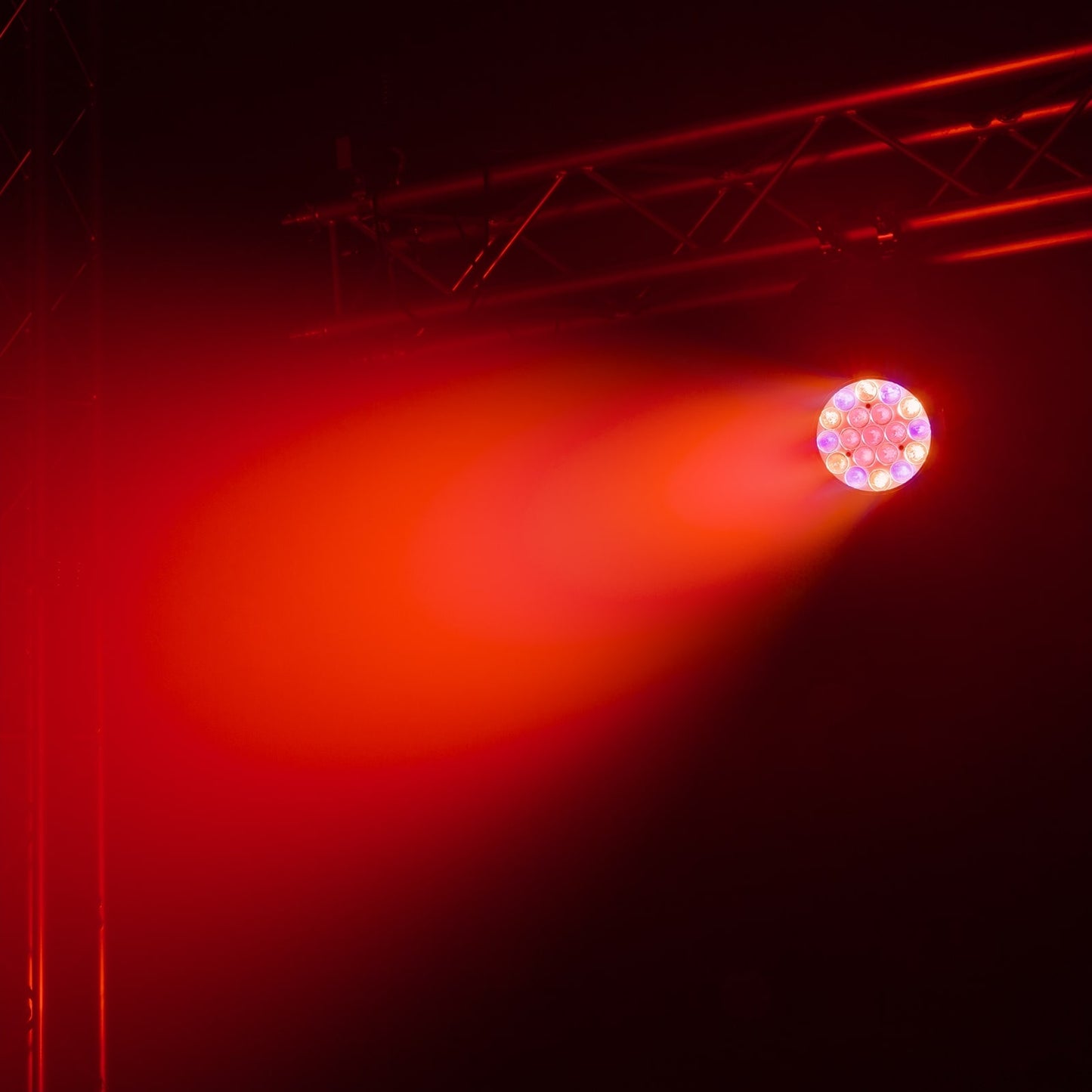 Third lifestyle view of the MHL1912 LED Wash Moving Head with Zoom, featuring 19x 12W RGBW LEDs.