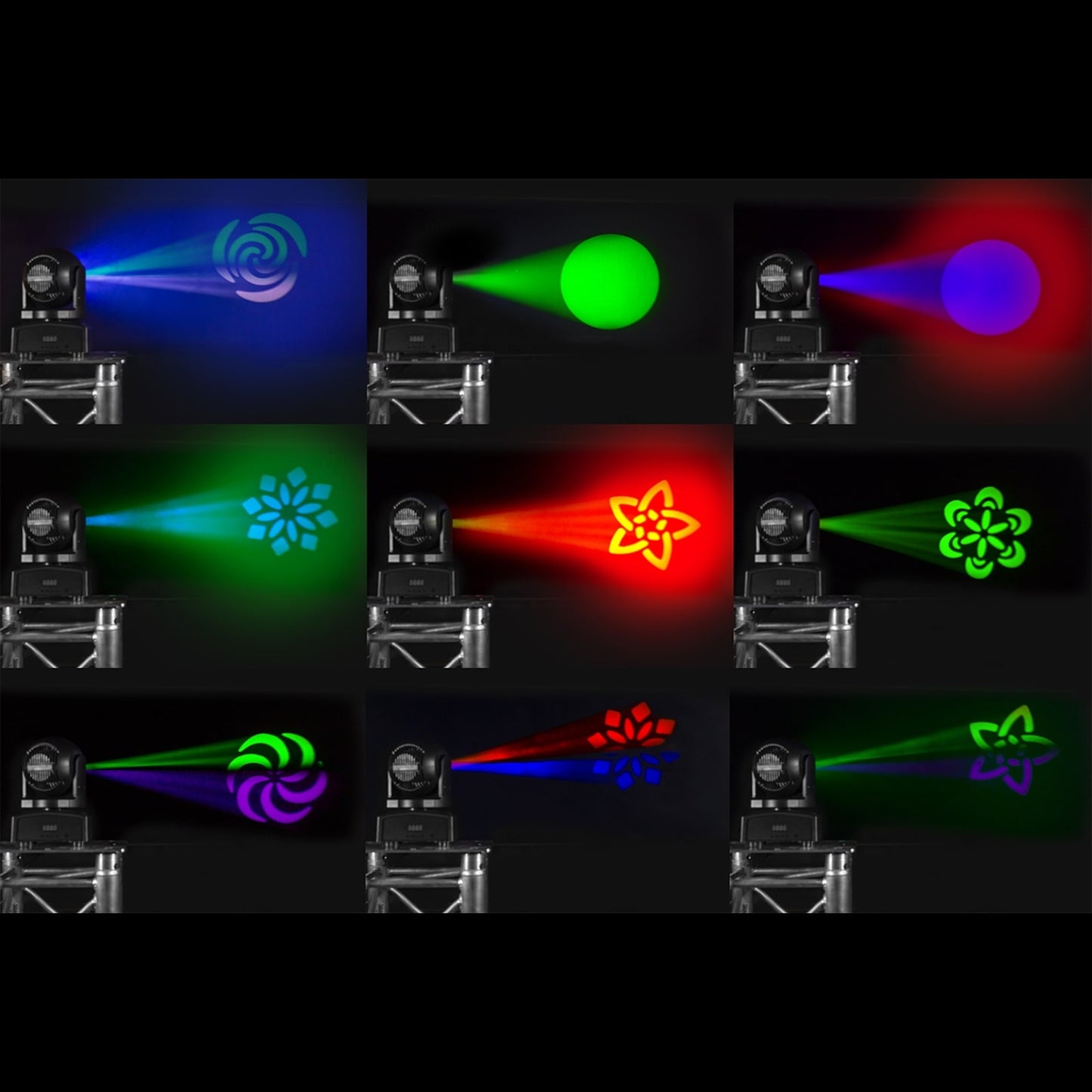Effects view of the MHL75 LED Spot/Wash Moving Head with 30W white LED and 6x 8W RGBW wash LEDs 2.