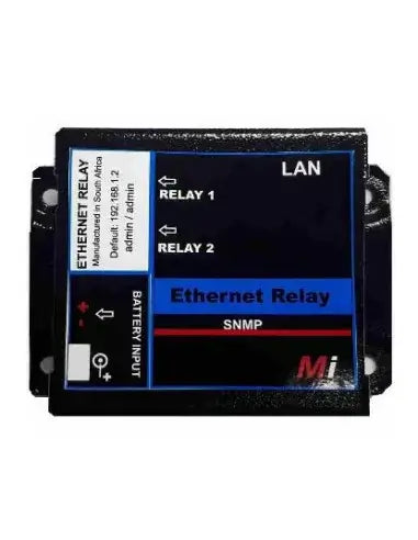 Micro Instruments 2-Port Ethernet Relay designed for 12V to 24V applications.