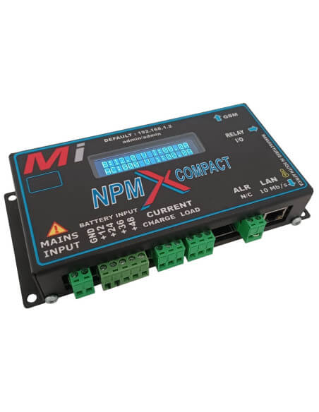 Image of the Micro Instruments Compact SNMP Power Monitor designed for monitoring power in the range of 8-60V.