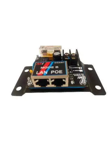 Micro Instruments Passive Gigabit Phantom 4-Pair POE Injector with fuse and over-voltage protection, max 60V.