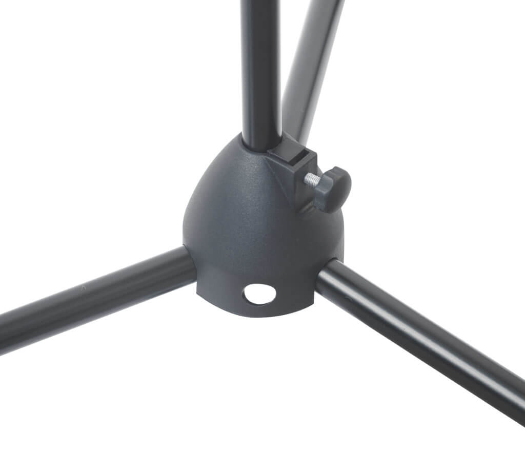 Athletic Steel and ABS Microphone Floor Stand with Boom, ideal for studio use and live performances.
