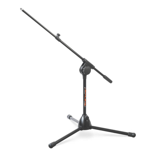 Athletic desktop microphone stand with adjustable boom, designed for optimal audio recording and streaming.