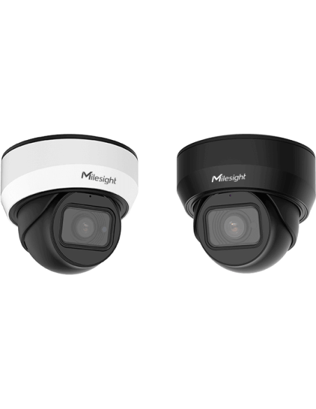 Milesight 2MP AI Motorized Dome Network Camera with intelligent analytics and 4K video capabilities.