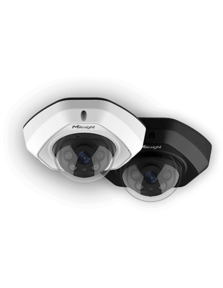 Milesight 5MP AI Vandal-Proof Mini Dome Camera with intelligent analytics and IK10 rating, designed for security applications.