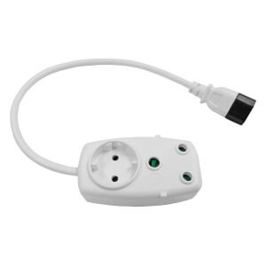 Multi Plug with 1x16A and 1x5A IEC Cord, 0.5 meters long.