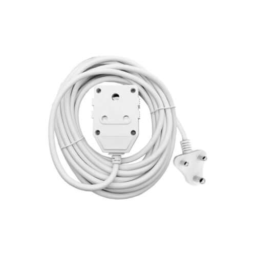 5M 10A Extension Cord with Double Coupler, showcasing its design and features.