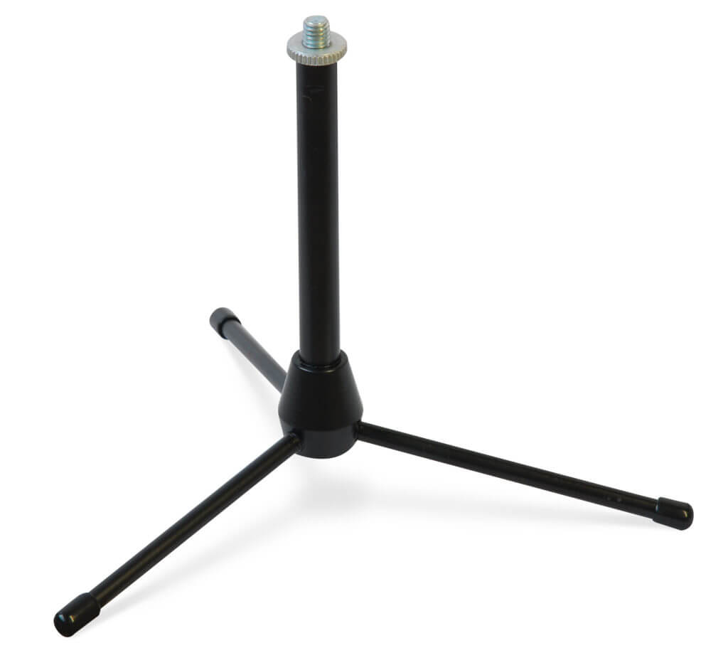 Athletic Desktop Microphone Stand displayed on a desk, designed for optimal audio recording.
