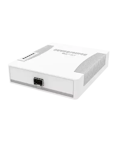 MikroTik RB260GS 5-Port Desktop Switch with SFP, featuring five Gigabit Ethernet ports and one SFP port, designed for efficient network connectivity.