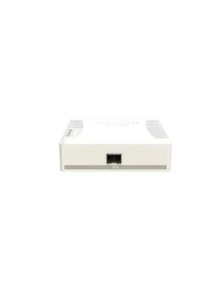 MikroTik RB260GSP PoE Switch featuring 5 Gigabit Ethernet ports and 1 SFP port.
