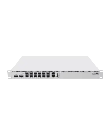 MikroTik CCR2216 Router featuring 2x 100G and 12x 25G ports, designed for high-performance networking.