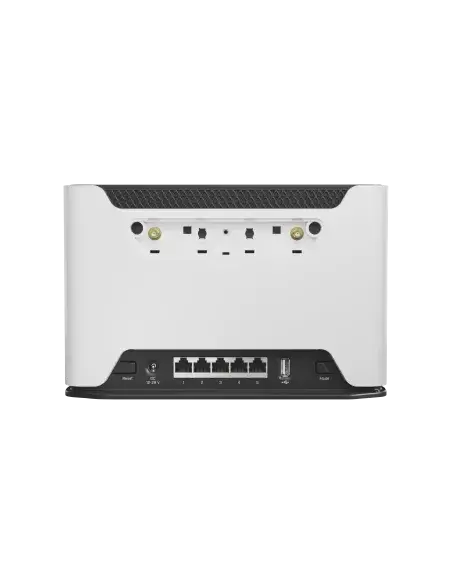 MikroTik Chateau LTE CAT 12 Wi-Fi Router featuring 2.4 and 5 GHz desktop connectivity.