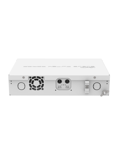 MikroTik CRS112-8P-4S-IN PoE Cloud Router Switch with multiple Ethernet ports and SFP slots.
