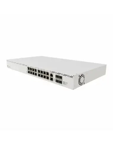 MikroTik CRS320 Cloud Router Switch featuring 16 ports with PoE++ capability, designed for efficient network management.