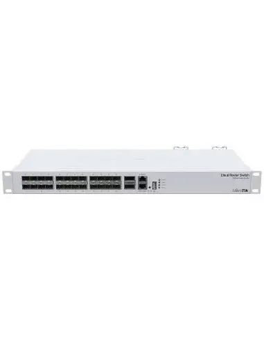 MikroTik CRS326-24S+2Q Cloud Router Switch featuring 24 SFP+ ports and 2 QSFP ports, designed for high-performance networking.