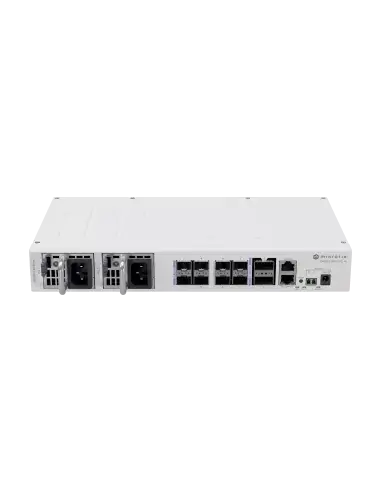MikroTik CRS510-8XS-2XQ Cloud Router Switch featuring 8x25G SFP28 ports and 2x100 Gigabit QSFP28 ports.