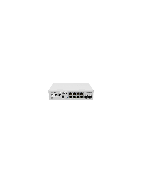 Image of MikroTik CSS610-8G-2S+ Cloud Smart Switch, a network switch with 8 Gigabit Ethernet ports and 2 SFP+ ports.
