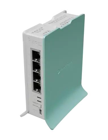 MikroTik hAP ax Lite - a compact 2.4GHz Wi-Fi 6 router designed for enhanced wireless connectivity.
