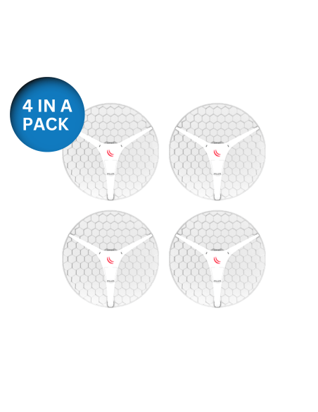MikroTik LHG XL 5GHz 27dBi Point-to-Point CPE 4 Pack, outdoor grid antenna for high-performance wireless connectivity.