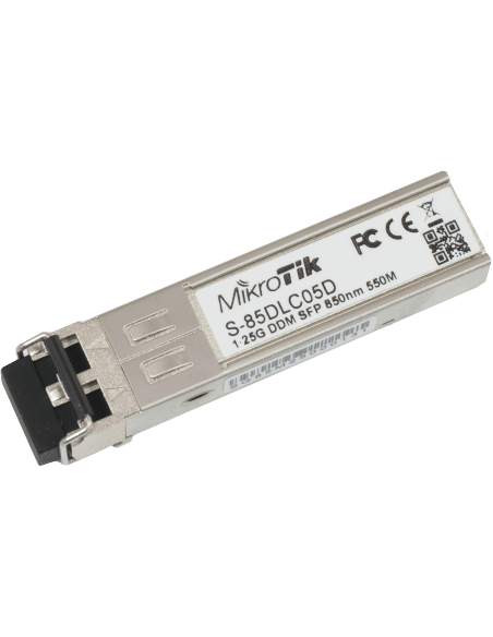 MikroTik Multi-mode SFP+ Module, a compact networking component designed for high-speed data transmission.
