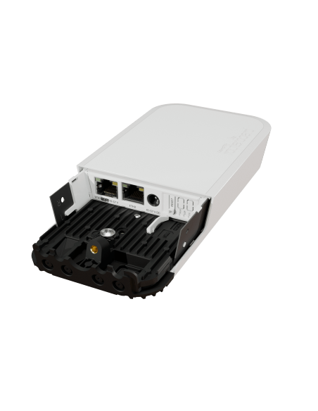 MikroTik wAP ac LTE (2024) weatherproof dual-band CPE device designed for outdoor use with LTE connectivity.