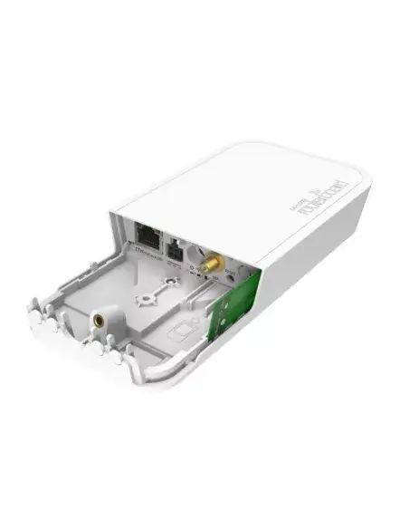 MikroTik LoRaWAN Gateway featuring 2.4 GHz and r11e LoRa8 technology.