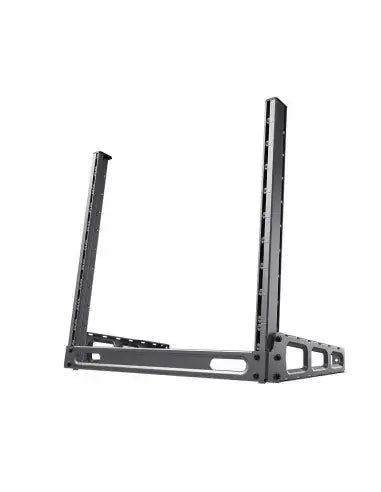 MikroTik 10U Desktop Rack Holder with adjustable angles, designed for organizing and supporting network equipment.
