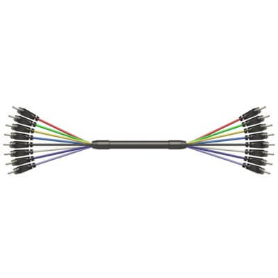 ROXTONE 6M SIGNAL LEAD with 8 RCA male connectors, used for professional audio connections.