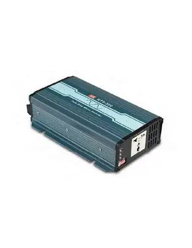 Mean Well 300W DC-AC inverter with true sine wave output and 48V input, featuring a compact design suitable for various applications.