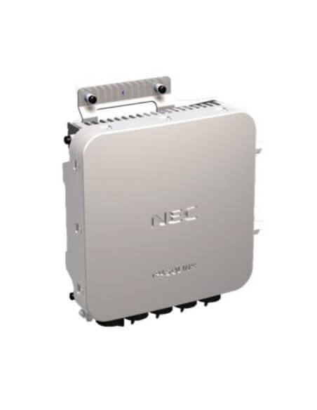 Image of the NEC iPasolink iX MDU, an outdoor dual modem unit designed for telecommunications.