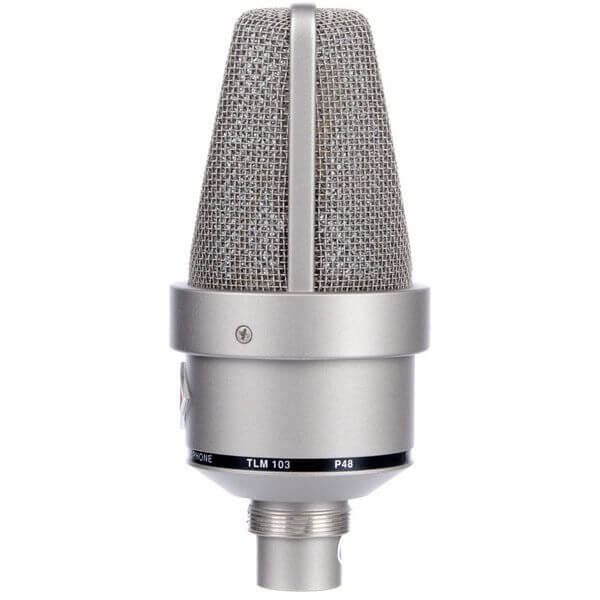 NEUMANN TLM 103 Mono Set, a large diaphragm condenser microphone with cardioid polar pattern and elastic suspension.